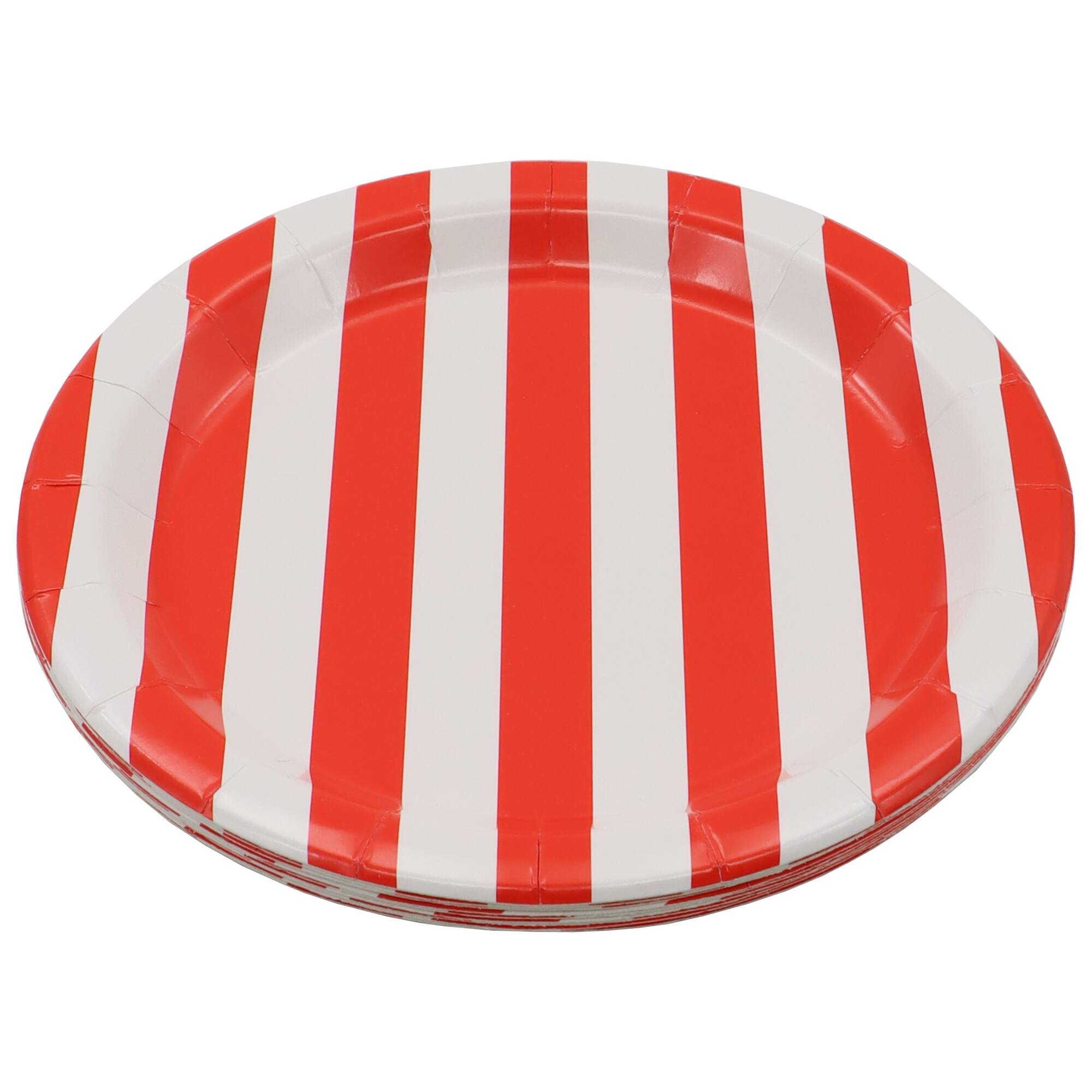 7" Red & White Stripes Snack Plates, 10ct. by Celebrate It™